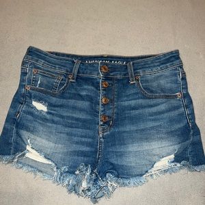 American Eagle high waisted ripped jean shorts